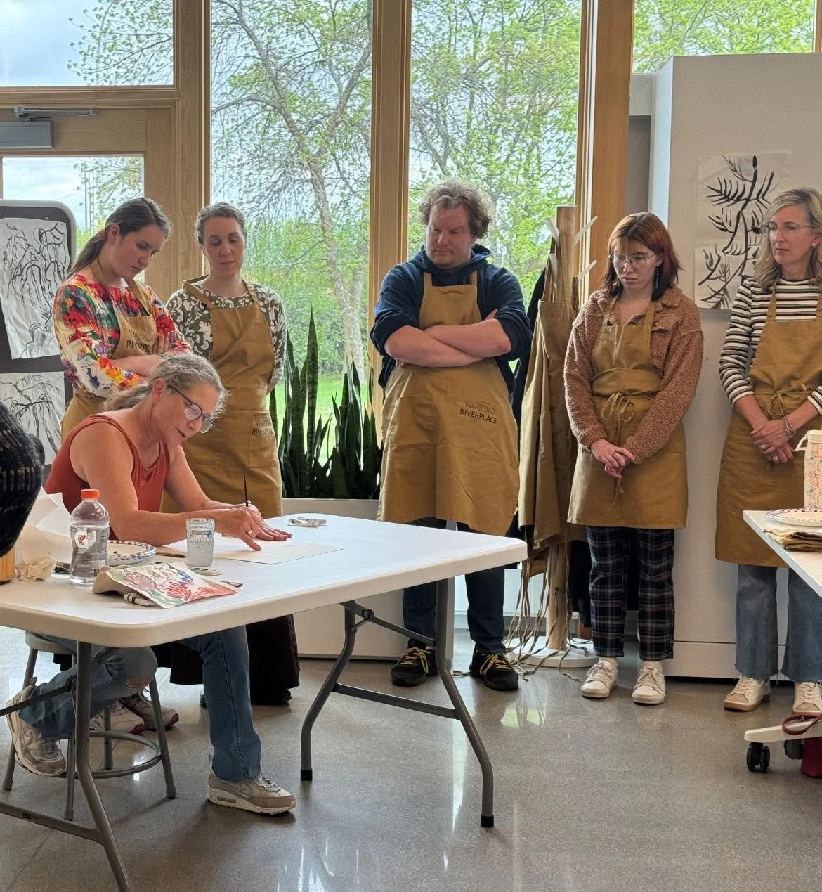 a watercolor class in the RiverPlace classroom
