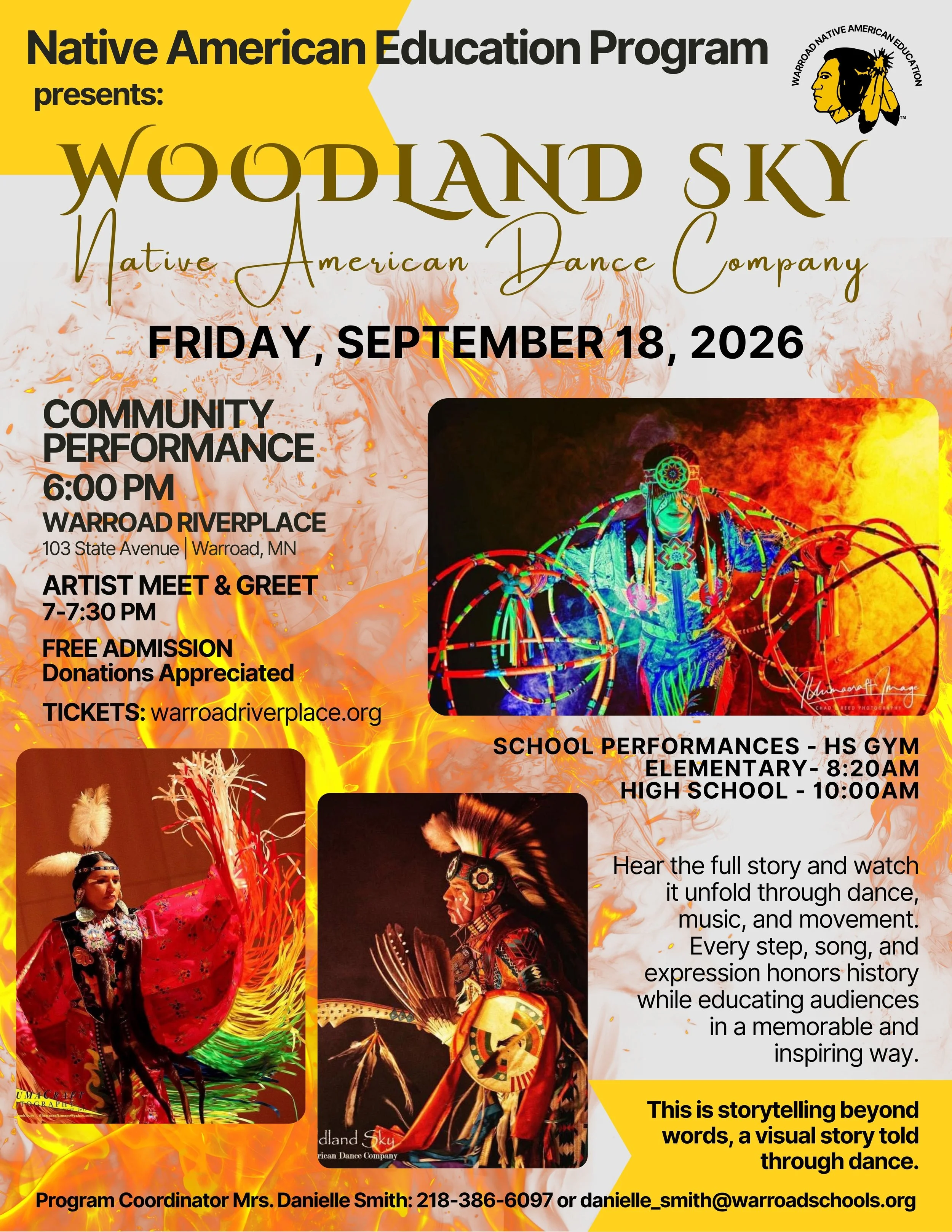 the poster for this event with details listed on this webpage;  photos include three dancers