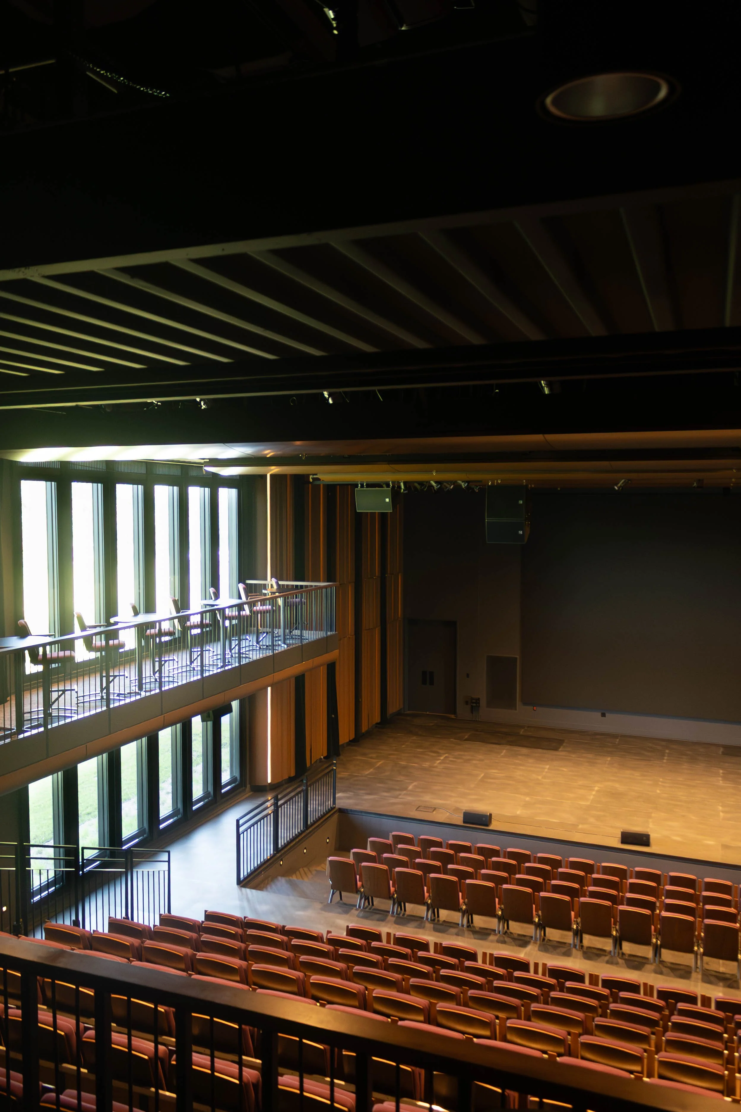 The RiverPlace performance hall with a view from the mezzanine level