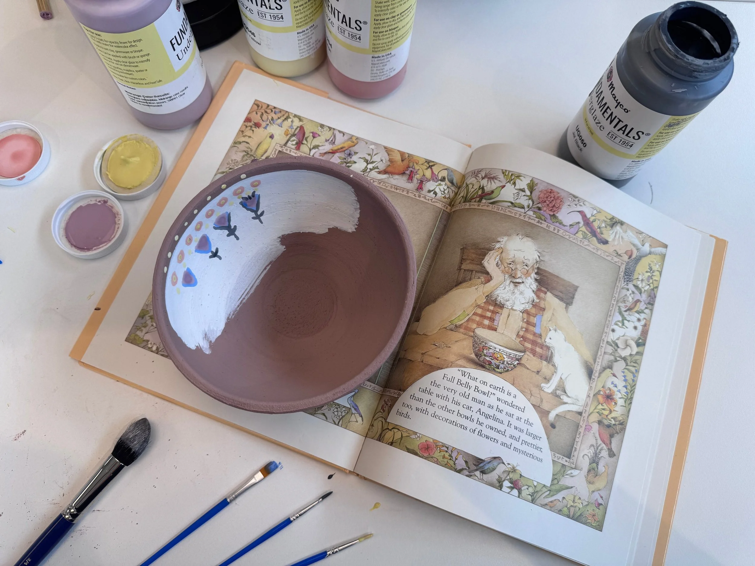A Story & More: "The Full Belly Bowl" & Ceramic Bowl Painting