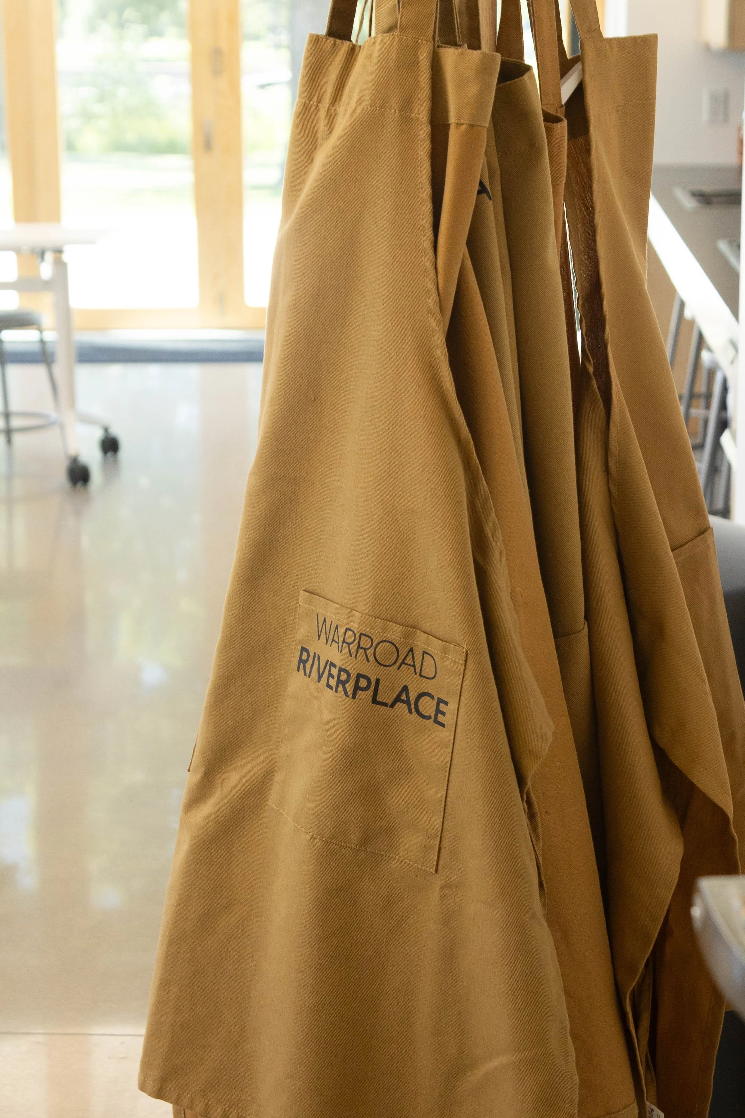 aprons in the RiverPlace classroom