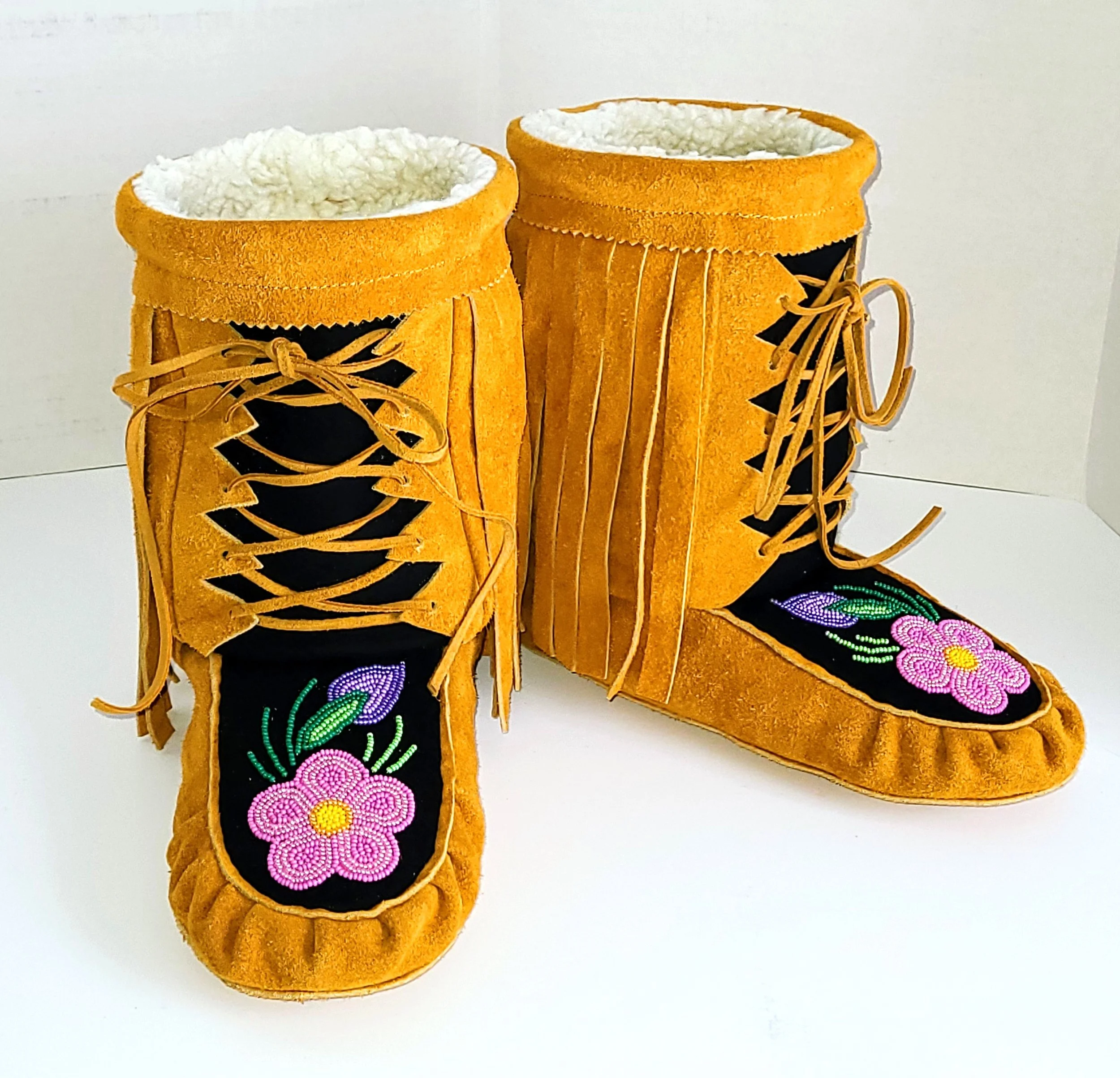 Beaded Laceup Mukluks by Cindy Godin Hamilton