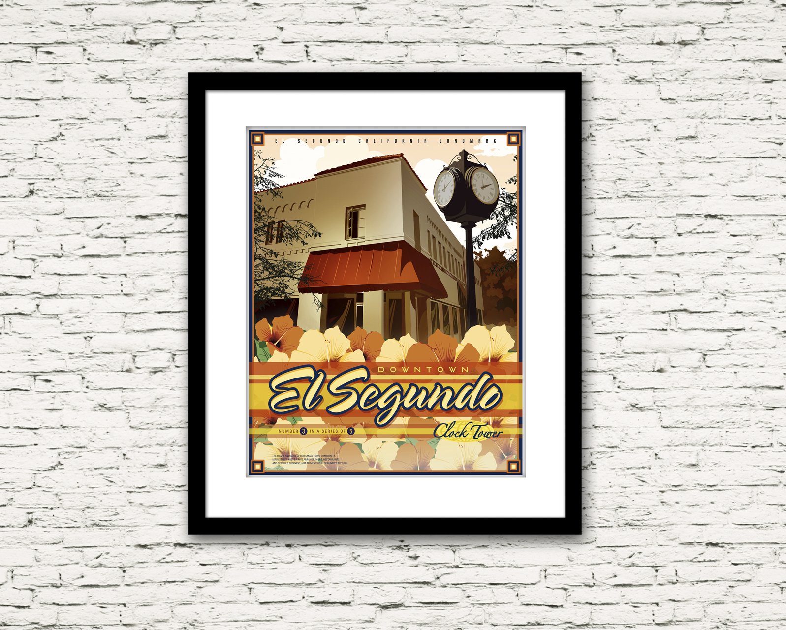 Downtown El Segundo California Clock Tower Print
