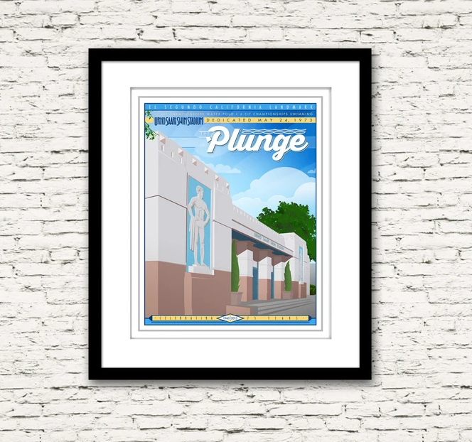 El Segundo California The Plunge Urho Saari Swim Stadium Print