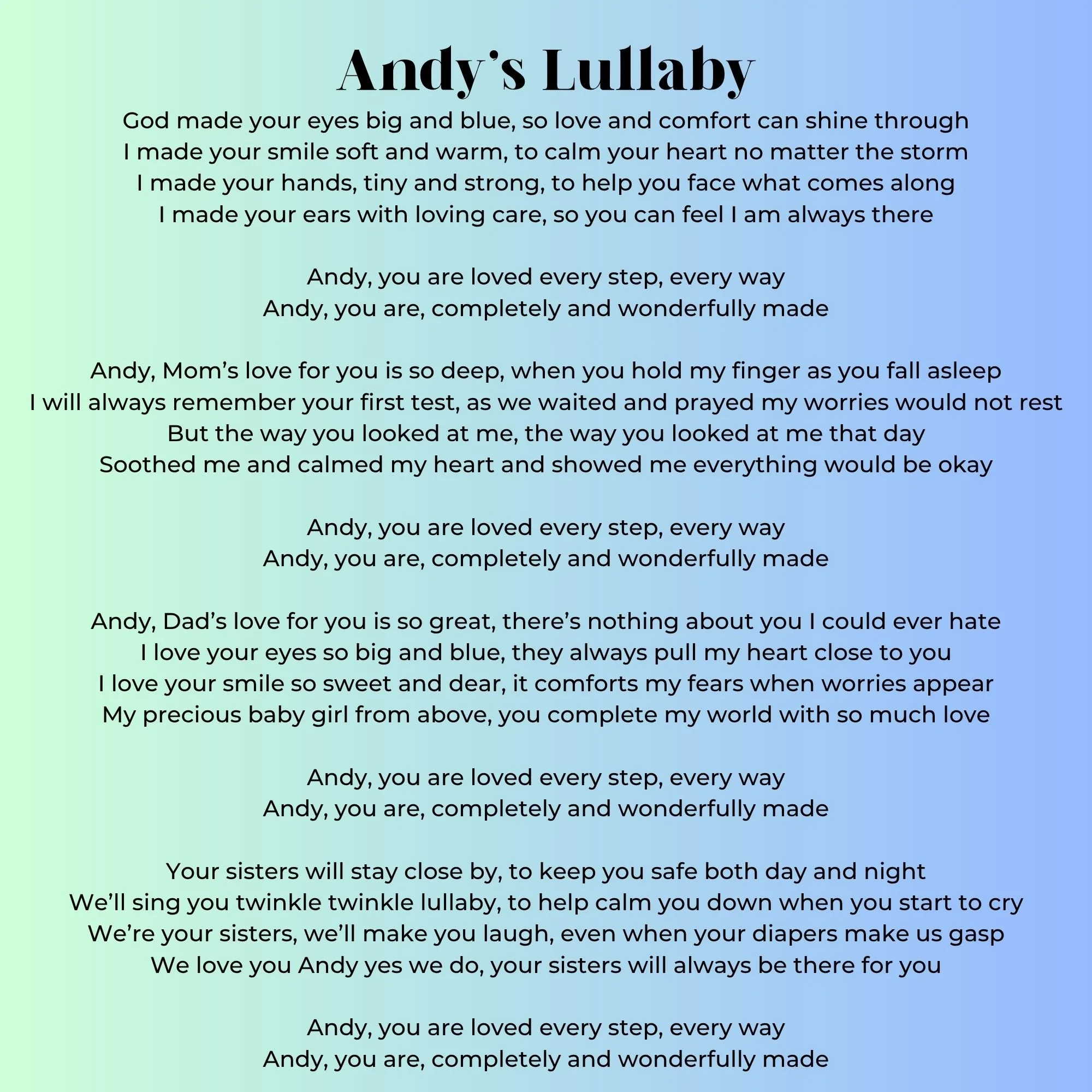 Andy’s Lullaby