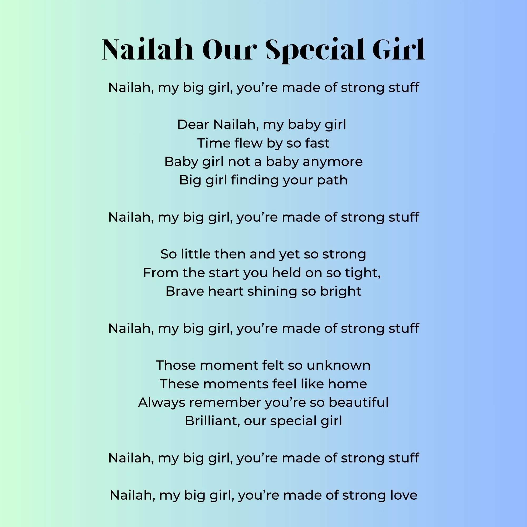 Nailah Our Special Girl