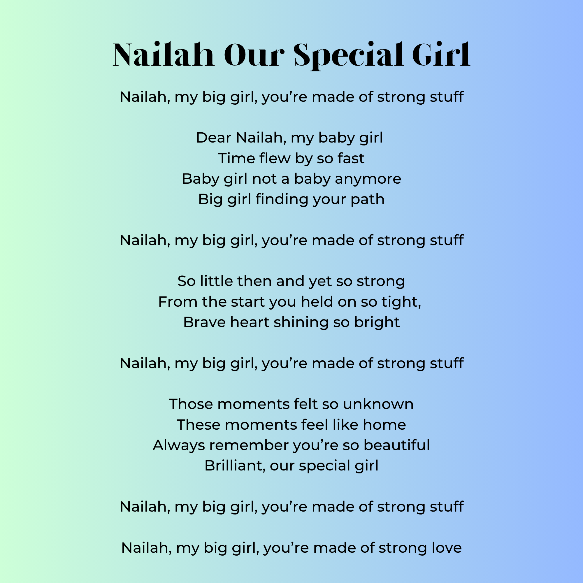 Nailah Our Special Girl- The Smith Family