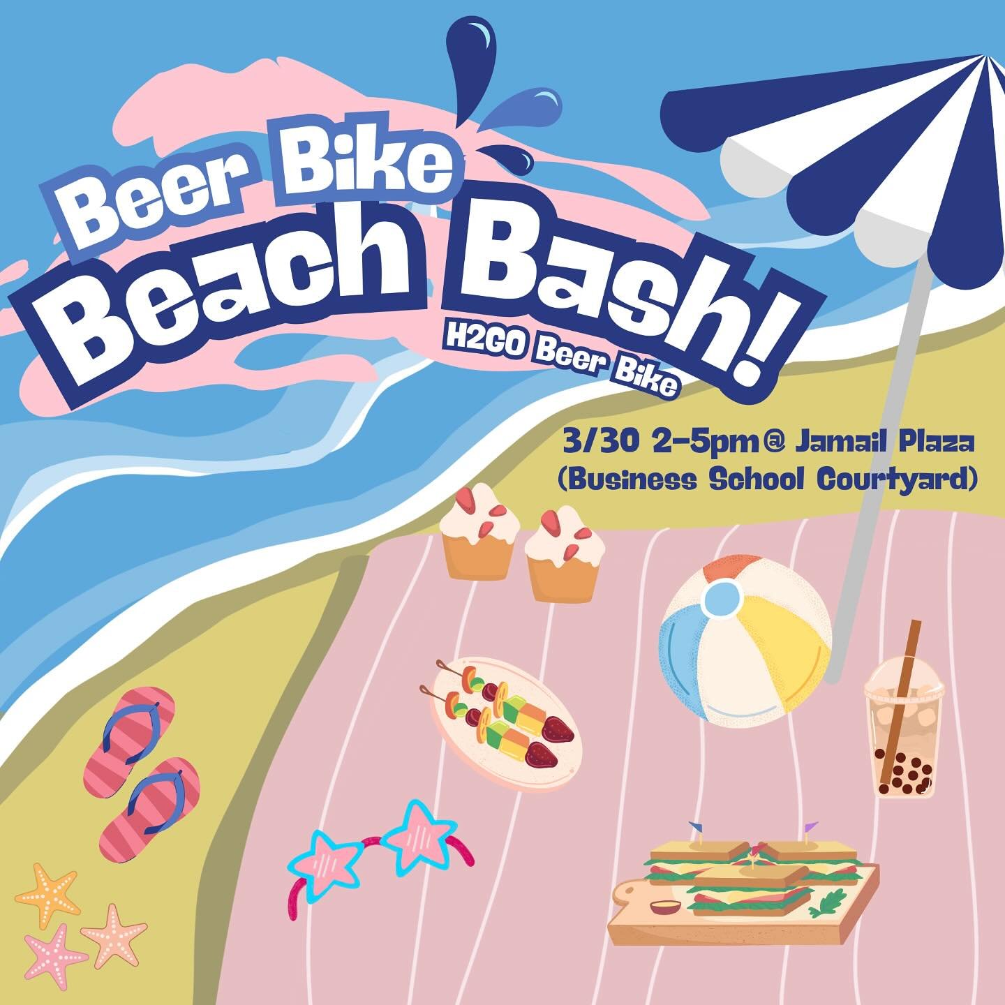 HEYYY RICE!! Join us for the ultimate Beer Bike Beach Bash! Chill out with popsicles 🍧, make your own candy salad 🍭, and grab some delicious Subway sandwiches 🥪 while soaking up the good vibes🥳. Play wins to win it big with giveaways featuring Ow