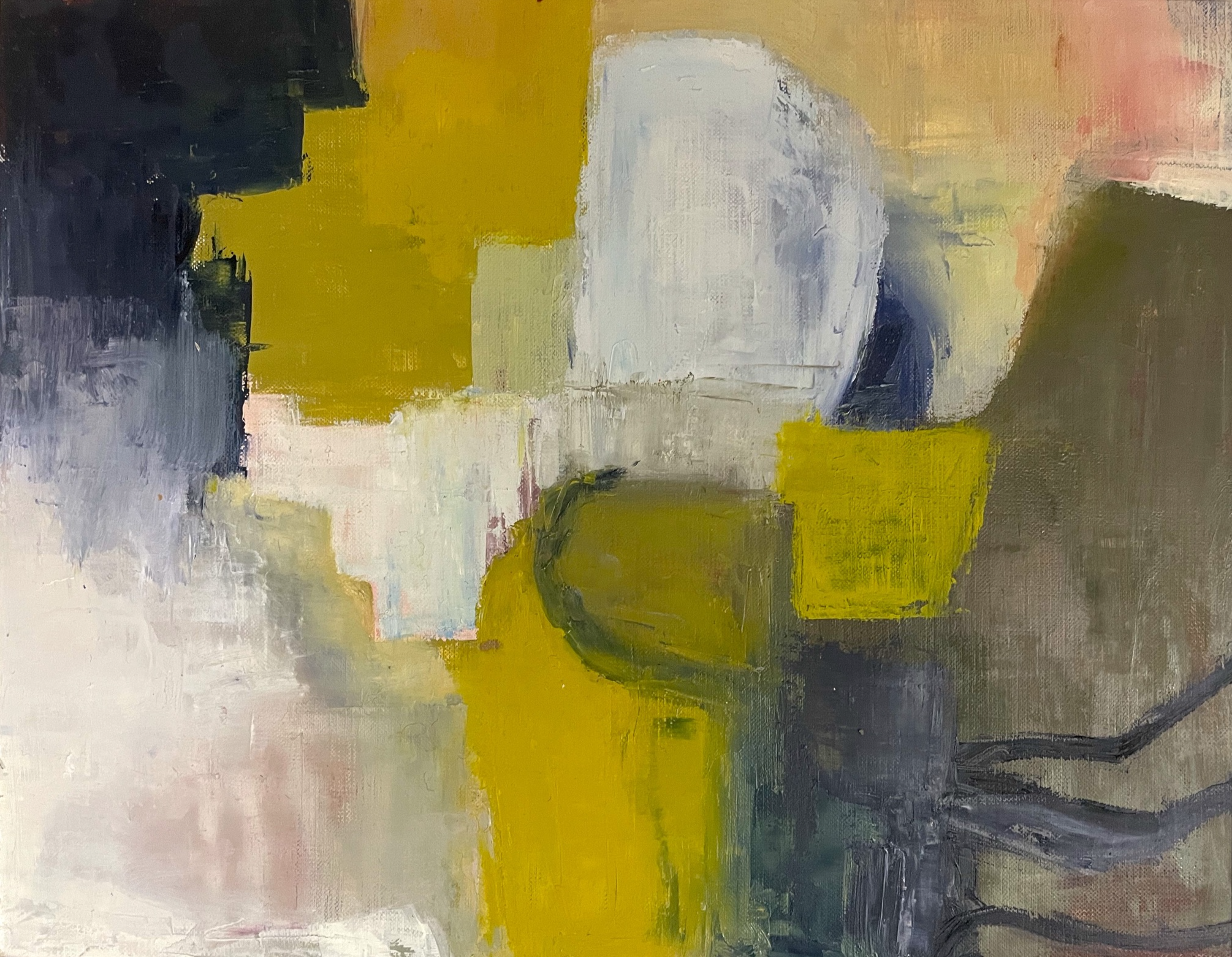 Abstract Painting Ochre Song by artist Surabhi Pandey