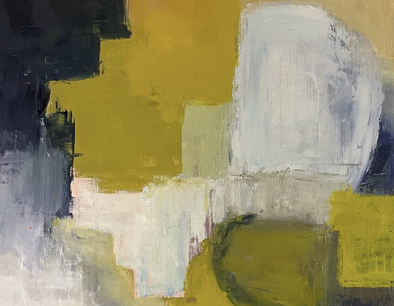 A section of Abstract Painting Ochre Song by artist Surabhi Pandey