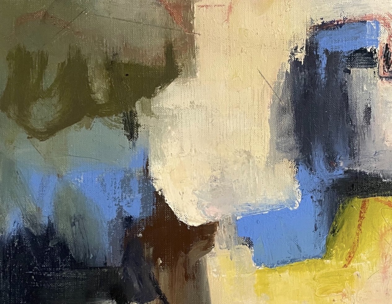 A section of abstract Painting Playing Nice Together by artist Surabhi Pandey
