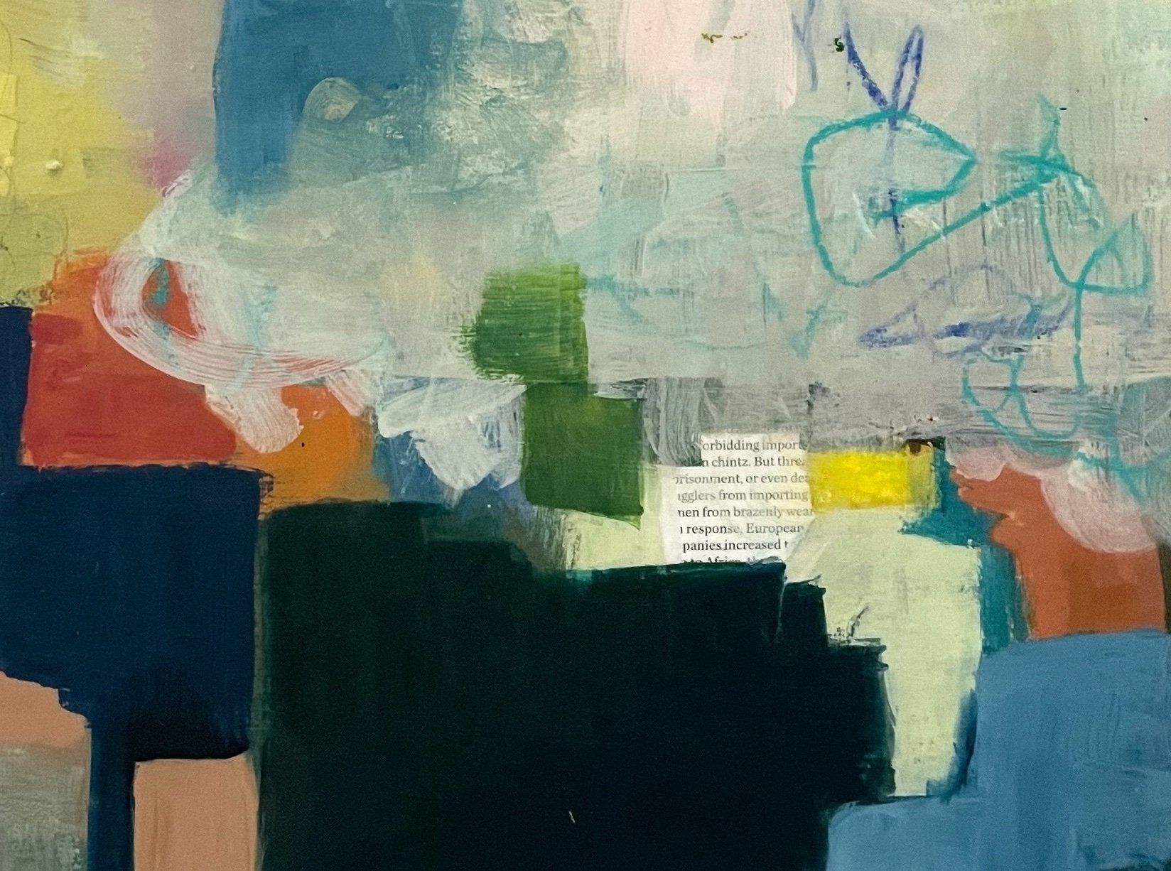 A section of abstract painting Echoes and Ripples by artist Surabhi Pandey