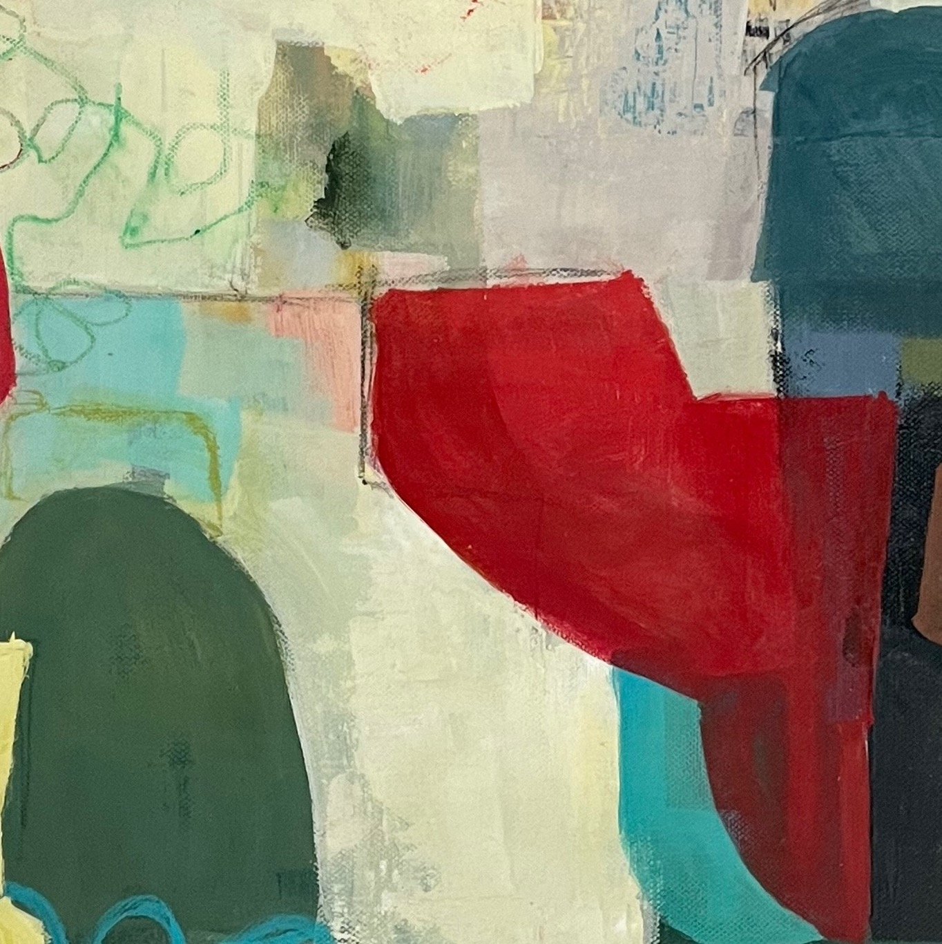 A section of Abstract Painting Everyone is Welcome by artist Surabhi Pandey
