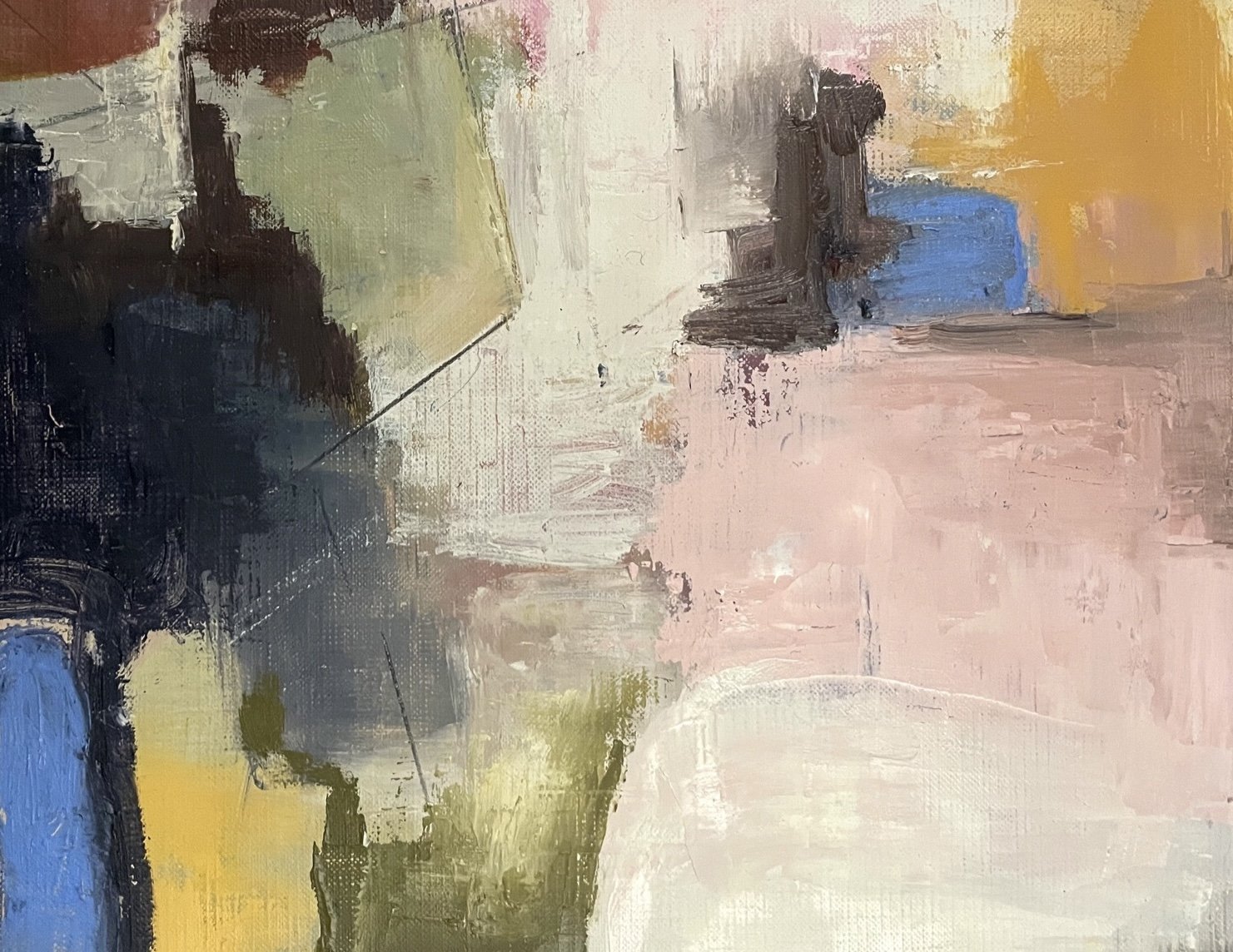 A section of Abstract Painting Blushing Rain by artist Surabhi Pandey