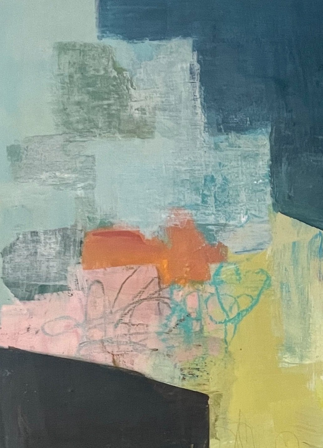 A section of abstract painting Echoes and Ripples by artist Surabhi Pandey