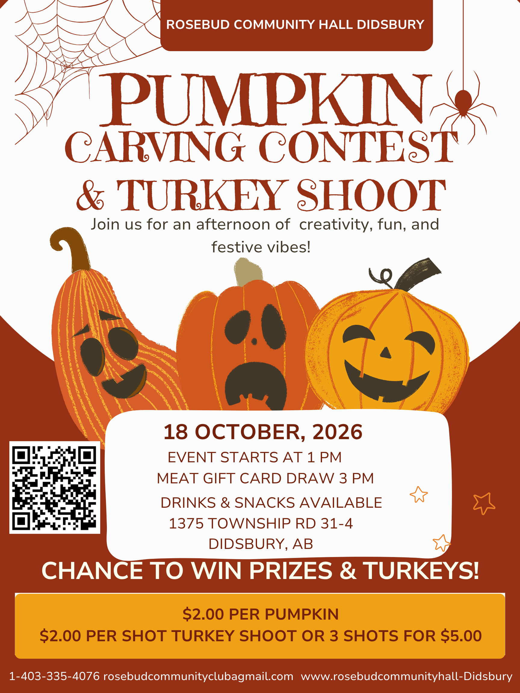 Pumpkin Carving , Turkey Shoot &amp; Draws for the Meat Gift Card Draw