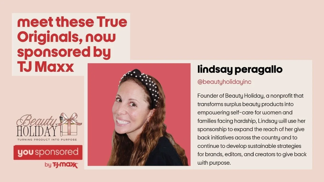 Lindsay Peragallo Named Winner of TJ Maxx You Sponsored Contest, Propelling Beauty Holiday Mission Forward