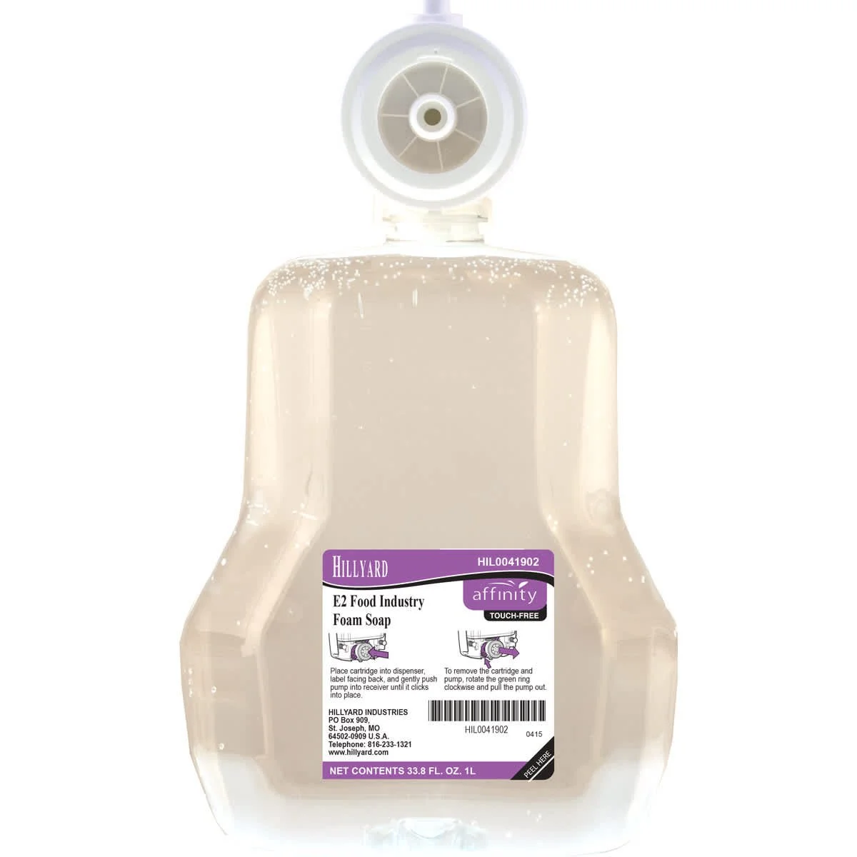 Hillyard, Affinity®, E2 Food Industry Foam Soap, 41902, Affinity® Automatic Dispenser 1000 mL Cartridge, 3/cs