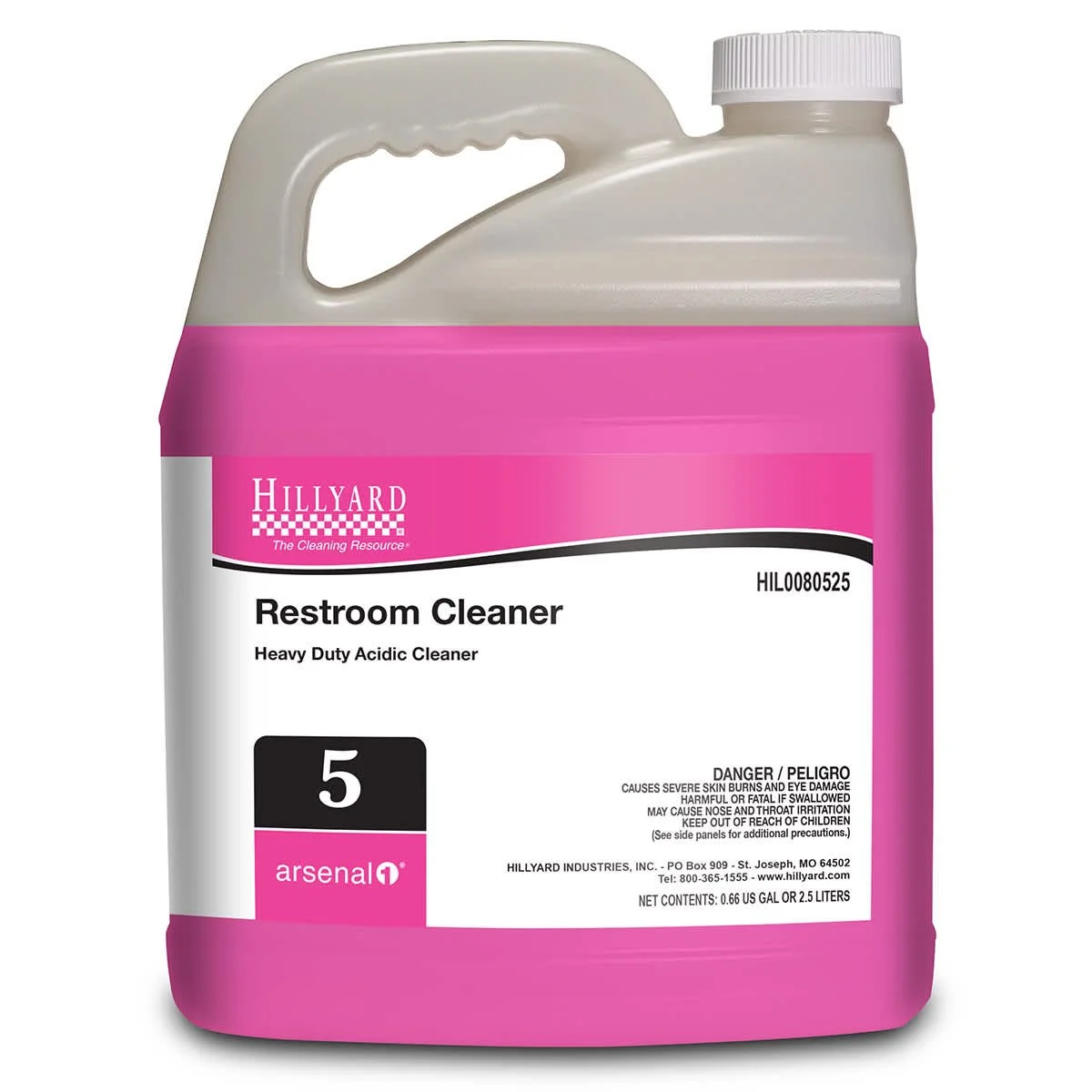 Hillyard, Arsenal® Restroom Cleaner, 80525, Arsenal® One Dispenser 2.5 Liter Bottle