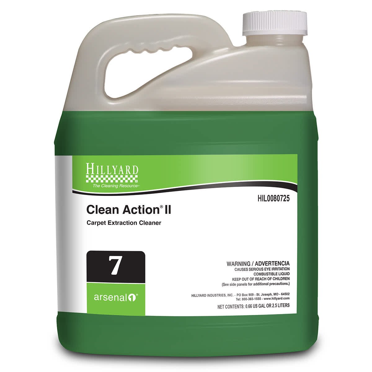 Hillyard, Arsenal® Clean Action® II Extraction Cleaner, 80725, Arsenal® One Dispenser 2.5 Liter Bottle