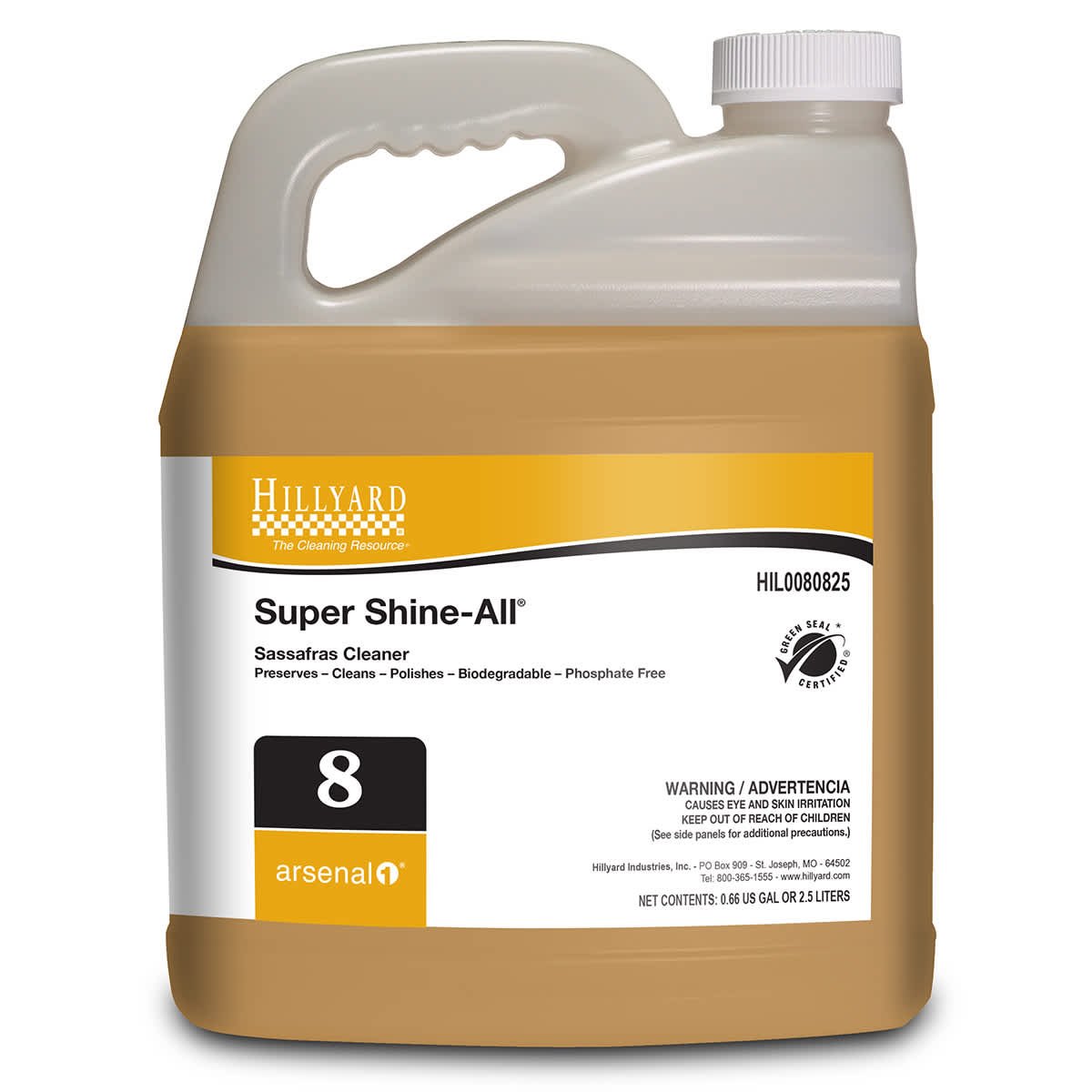 Hillyard, Arsenal® Super Shine-All® Hard Floor Cleaner, 80825, Arsenal® One Dispenser 2.5 Liter Bottle
