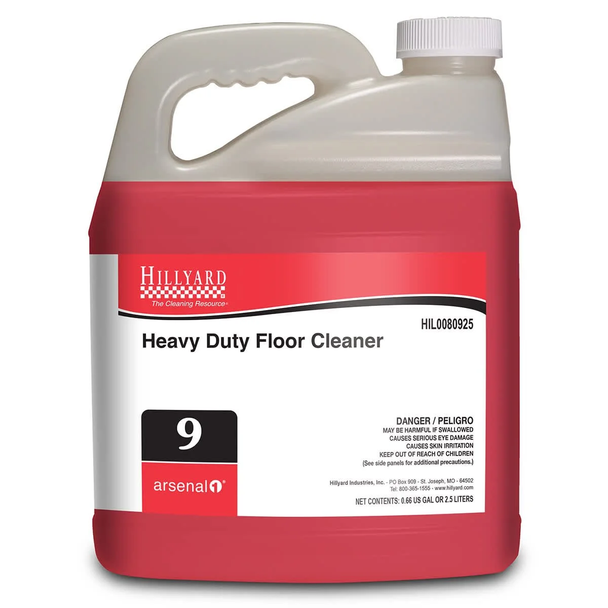 Hillyard, Arsenal® Heavy Duty Floor Cleaner, 80925, Arsenal® One Dispenser 2.5 Liter Bottle