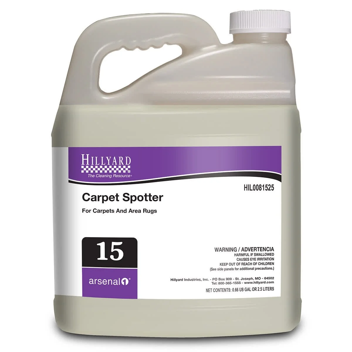 Hillyard, Arsenal® Carpet Spotter, 81525, Arsenal® One Dispenser 2.5 Liter Bottle