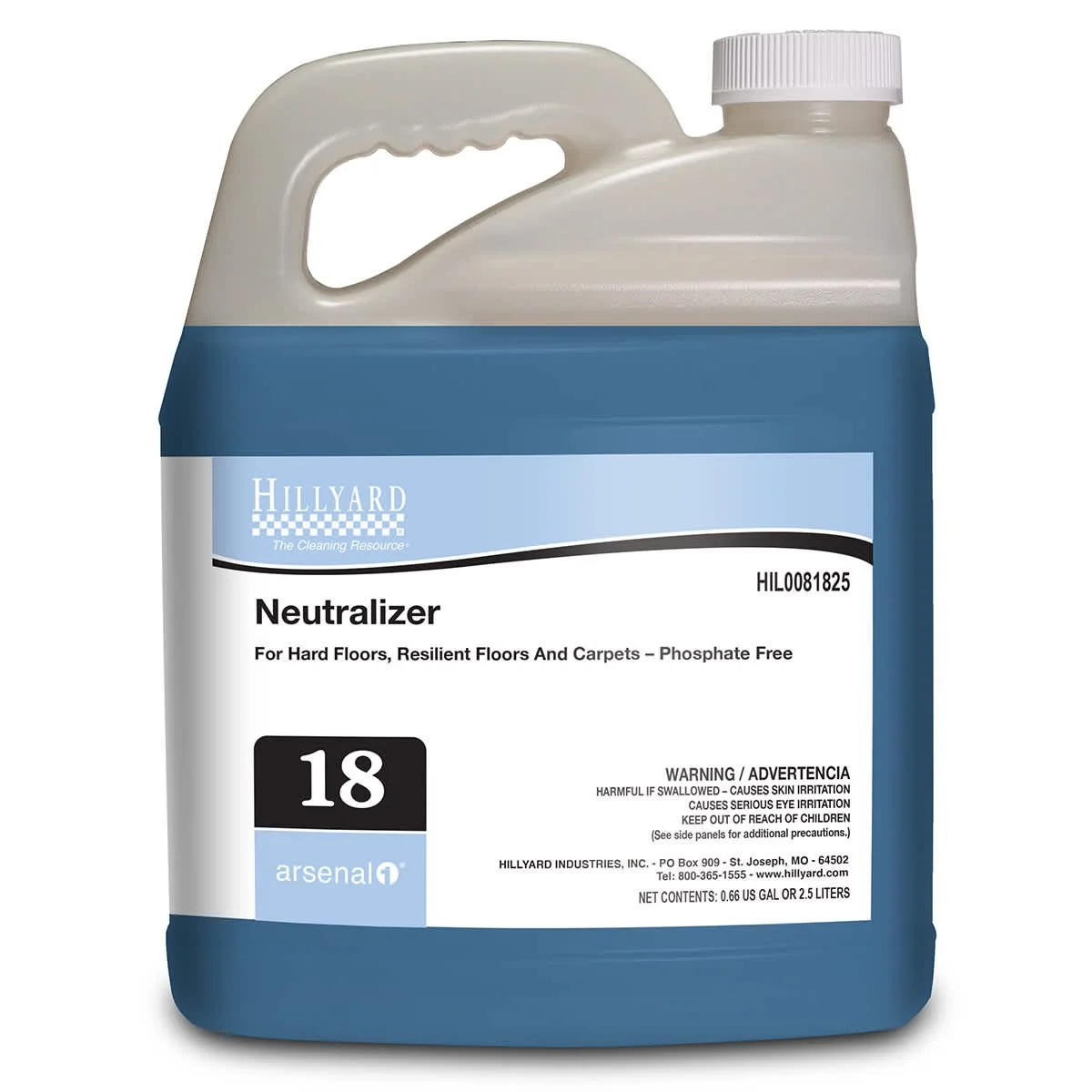 Hillyard, Arsenal® Neutralizer, 81825, Arsenal® One Dispenser 2.5 Liter Bottle