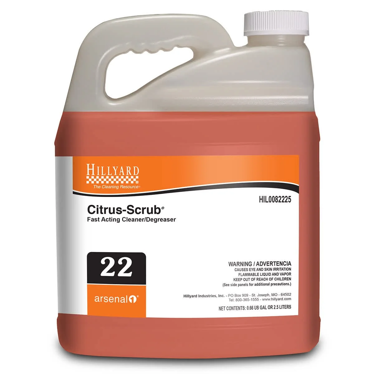 Hillyard, Arsenal® Citrus-Scrub® Multi-Purpose Cleaner, 82225, Arsenal® One Dispenser 2.5 Liter Bottle