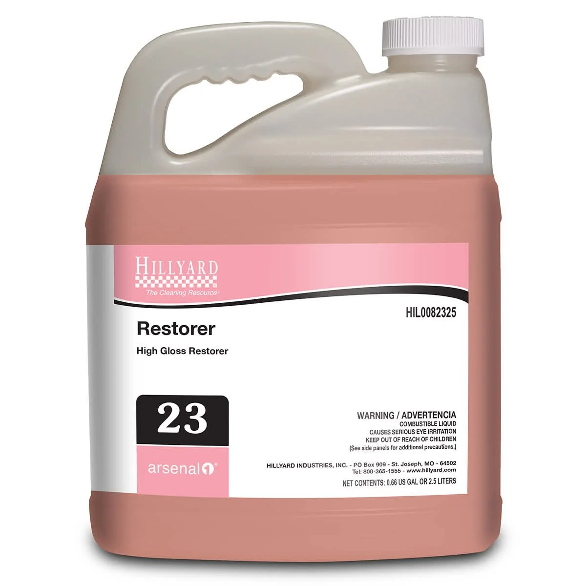 Hillyard, Arsenal® Restorer, Floor Finish Restorer, 82325, Arsenal® One Dispenser 2.5 Liter Bottle