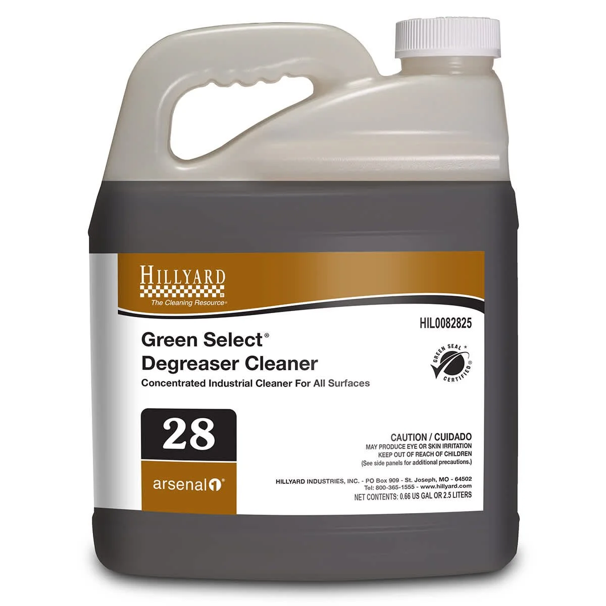 Hillyard, Arsenal® Green Select® Cleaner Degreaser, 82825, Arsenal® One Dispenser 2.5 Liter Bottle