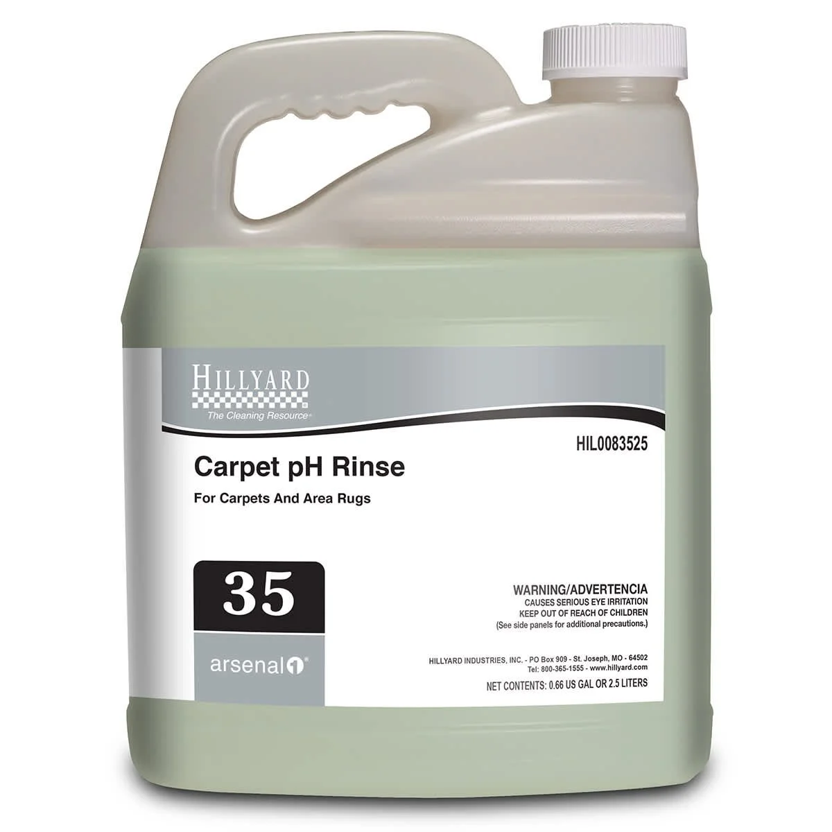 Hillyard, Arsenal® Carpet pH Rinse, Extraction Rinse, 83525, Arsenal® One Dispenser 2.5 Liter Bottle