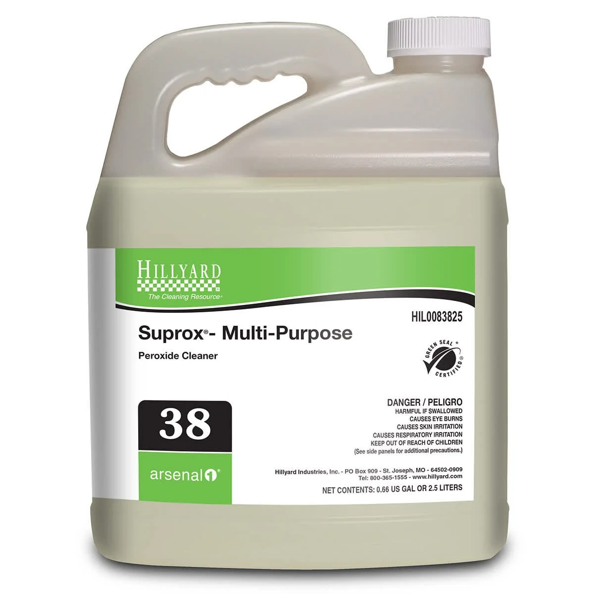 Hillyard, Arsenal® Suprox® Multi-Purpose Cleaner, 83825, Arsenal® One Dispenser 2.5 Liter Bottle