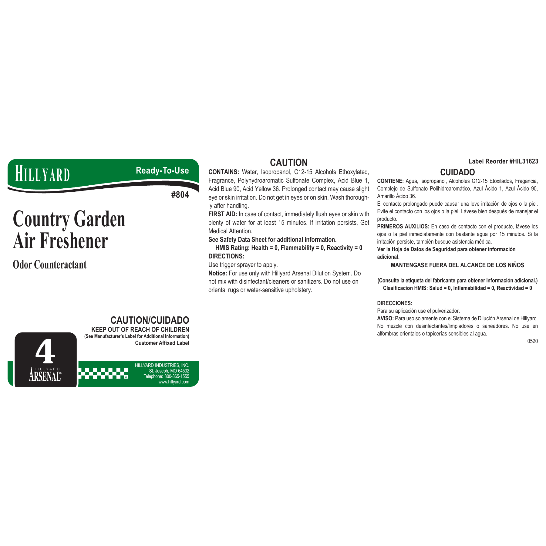 Country Garden Air Freshener (80425) RTU Labels — 25 Pack