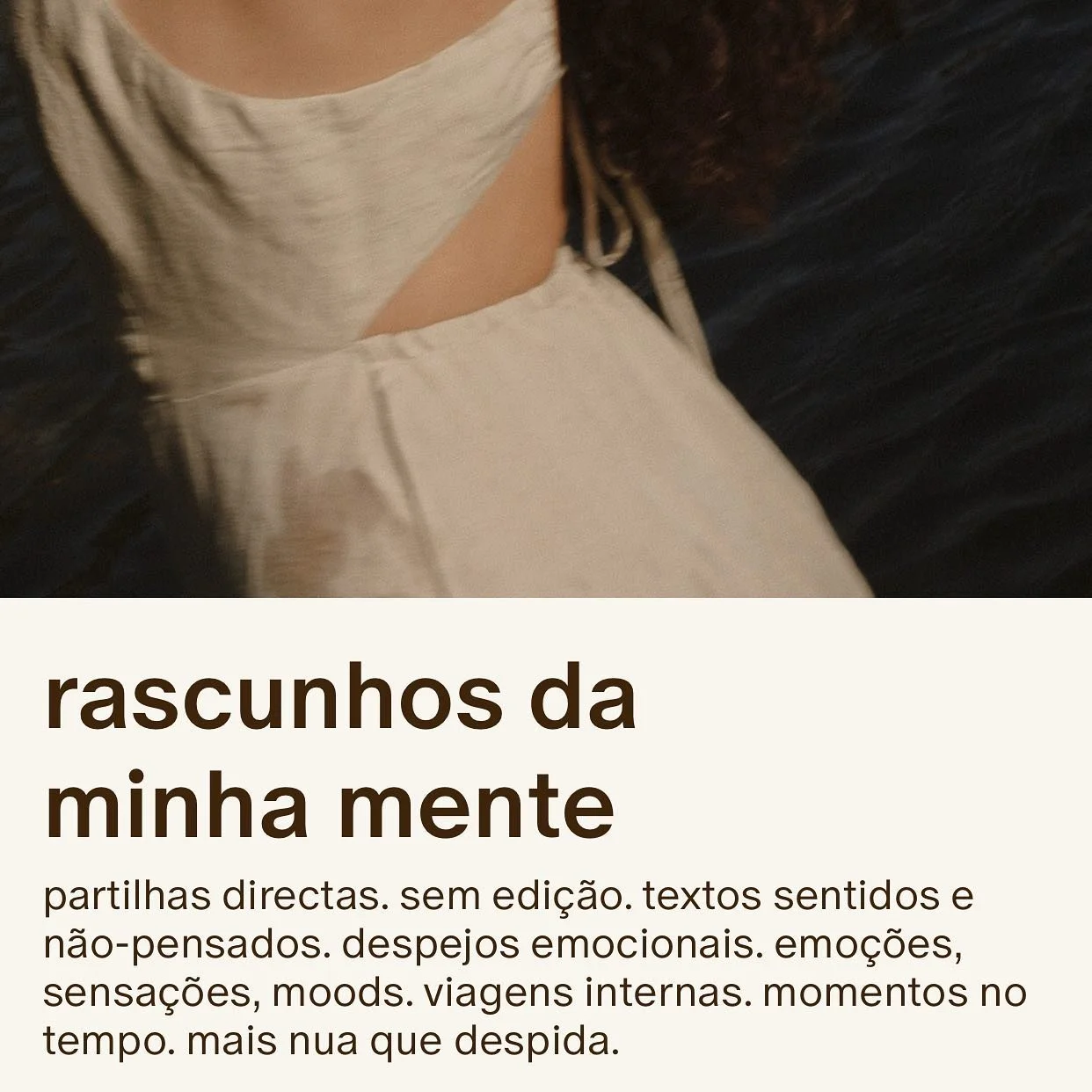 &ldquo;m&atilde;e que me criou&hellip; sou eu.
morte que me levas&hellip; sou eu.
existo em todo o lado, levas-me contigo.
a minha massa &eacute; a tua massa, &eacute; a nossa massa. &eacute; a massa de tudo.
do meu p&oacute; ser&aacute; feito o teu,