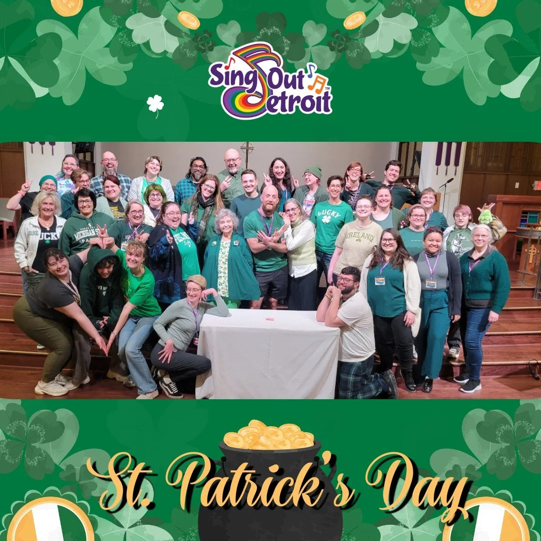 🍀 We brought the green AND the vibes to rehearsal tonight 💚✨

We may not all be Irish, but we sure know how to celebrate.
No pinches here&hellip; just harmony 😉

#SingOutDetroit #StPatricksDay #ChoirVibes #DetroitMusic #LGBTQChoir #lgbtqcommunity 