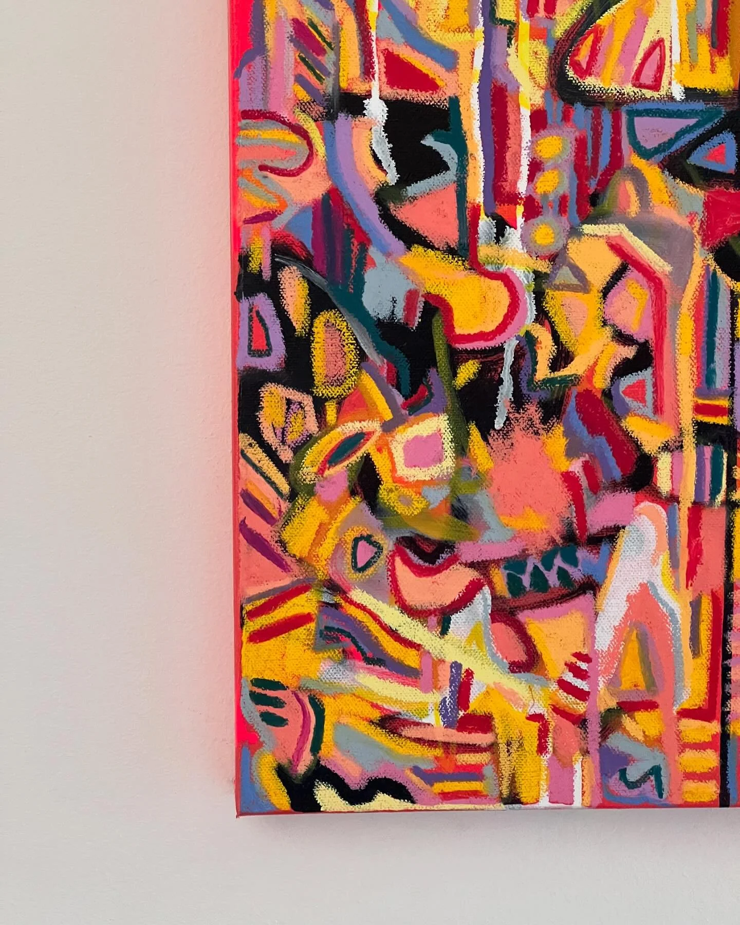 &lsquo;Smother Me with Confetti, Fake Wishes, and Skeletons&rsquo; 18&rdquo; x 24&rdquo; / acrylic, spray paint, oil pastels on canvas. AVAILABLE
.
.
.
#artlover #artgallery #artcollector #artforinteriors #artforyourhome #artforyourwalls #contemporar