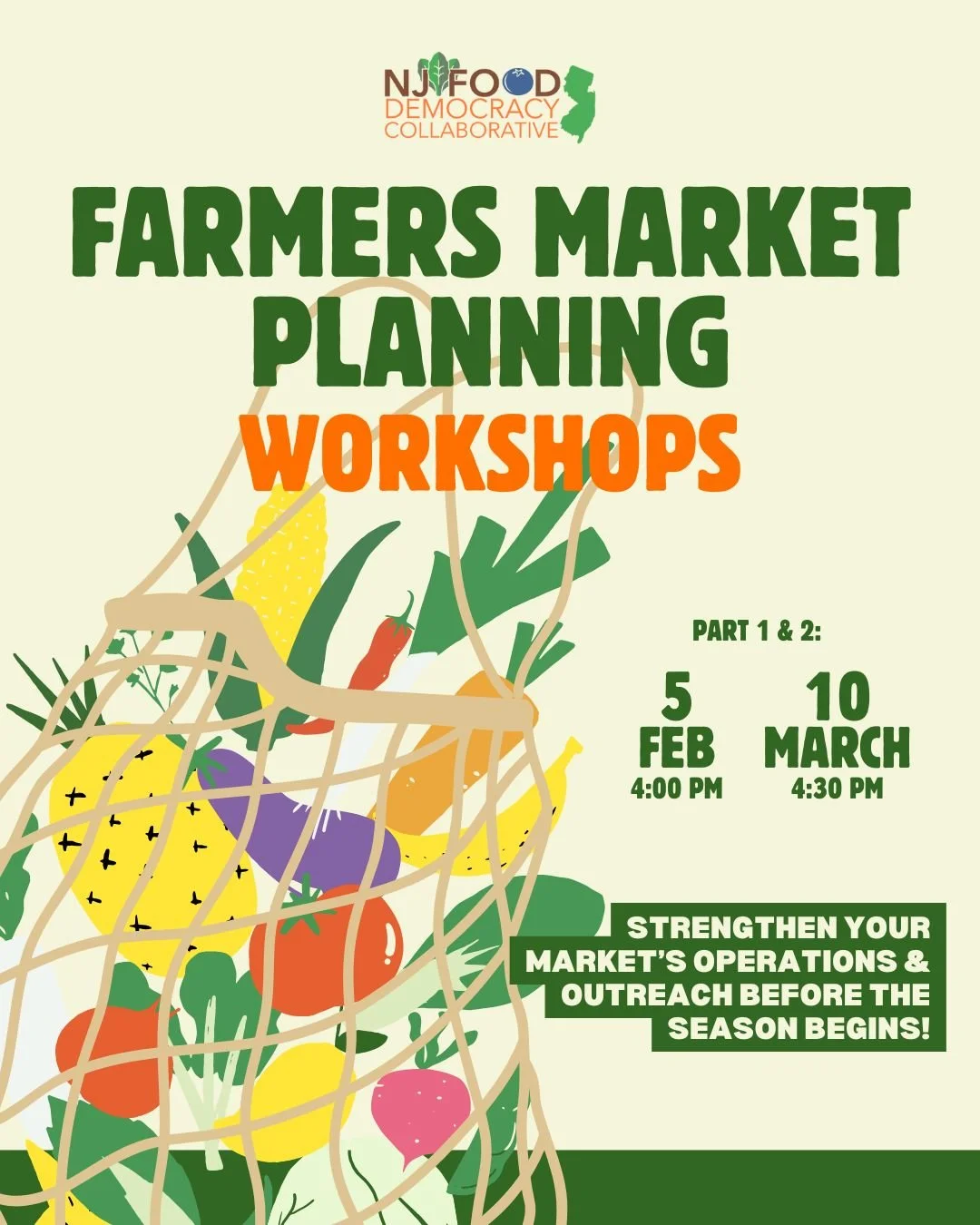 Farmers' Markets Pre-Season Planning Workshop: Part One - Organizing your Food and Nutrition Assistance-Aligned Market