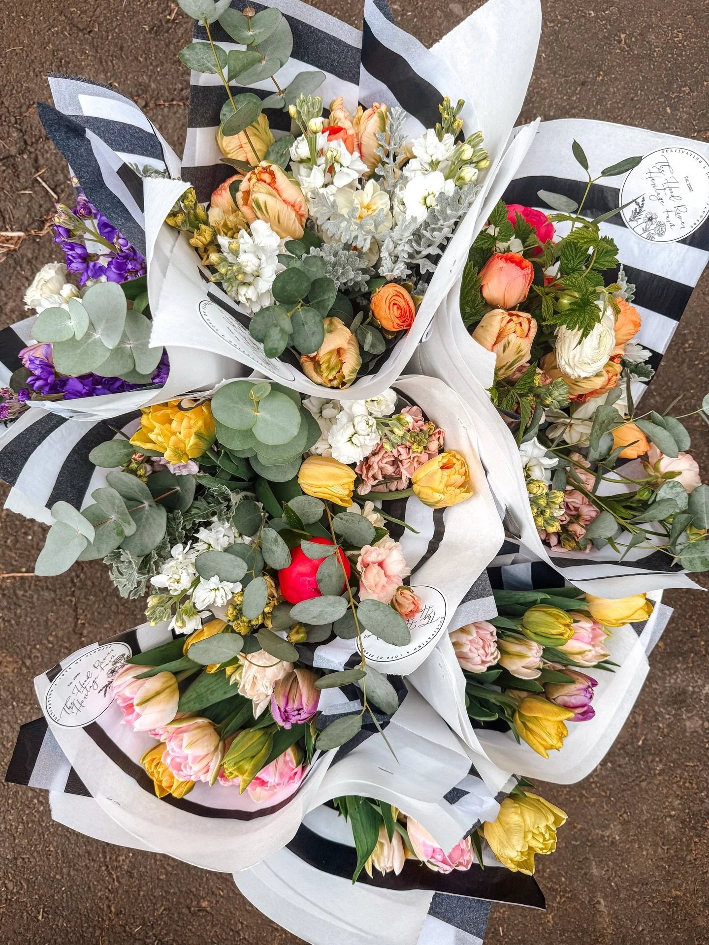 The stand is stocked and it smells like spring out here.

Peony tulips, ranunculus, and stock all wrapped up and ready to go. These ones are extra special&hellip; super fragrant, soft, and full of that early season magic.

Everything is designed to g