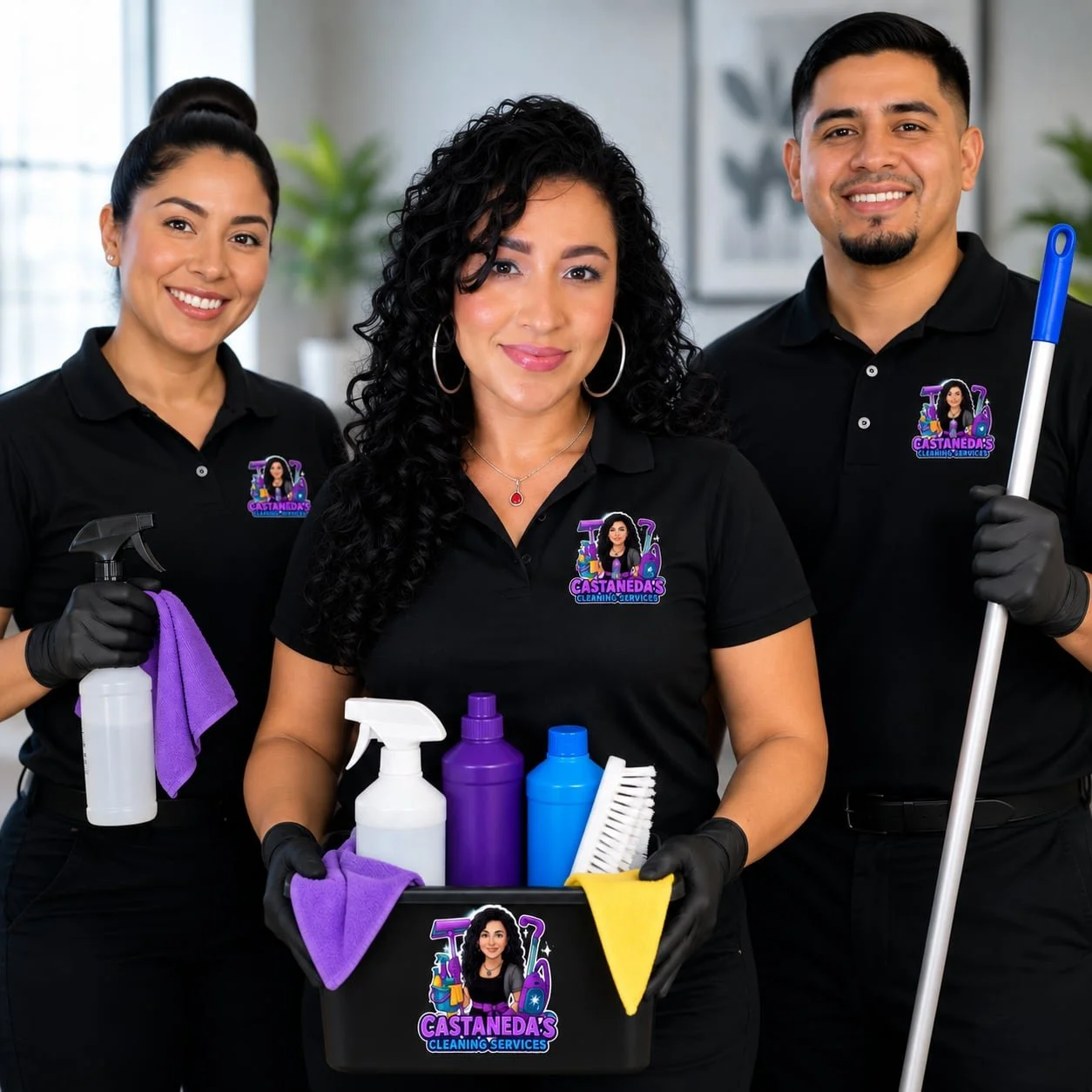 Castañeda’s Cleaning Services owner Hulda with her professional cleaning team serving homes and properties across Pierce and Thurston Counties.