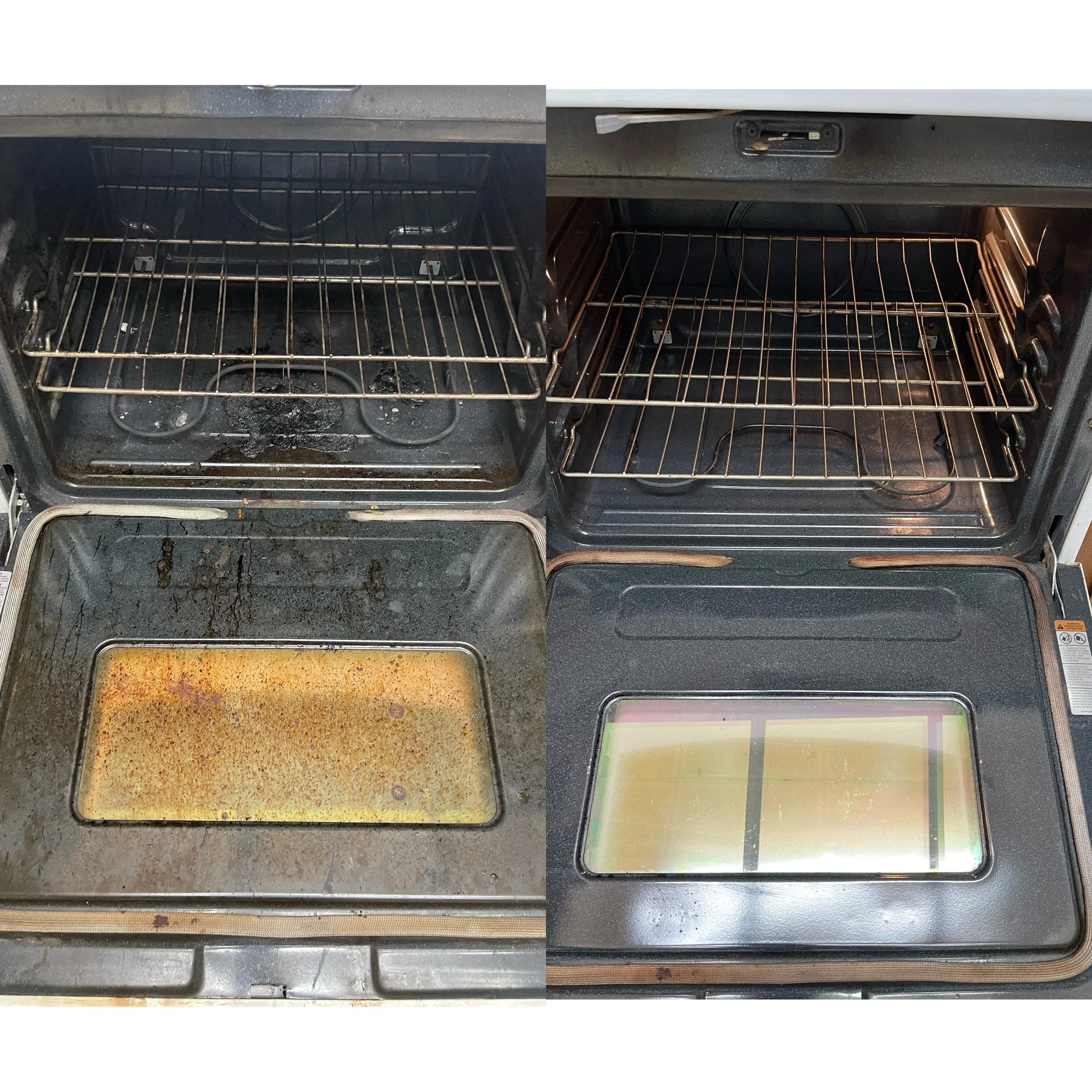 Oven After Deep Cleaning
The inside of the oven after detailed appliance cleaning removed built-up grease, residue, and everyday cooking mess.