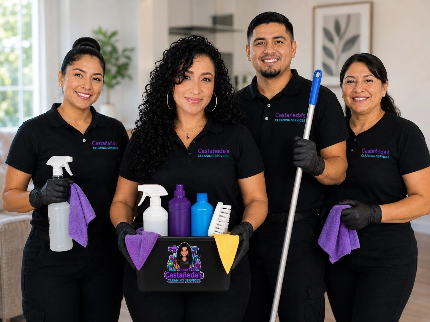 Castañeda’s Cleaning Services professional cleaning team ready to serve homes, businesses, and rental properties throughout Lacey, Washington.