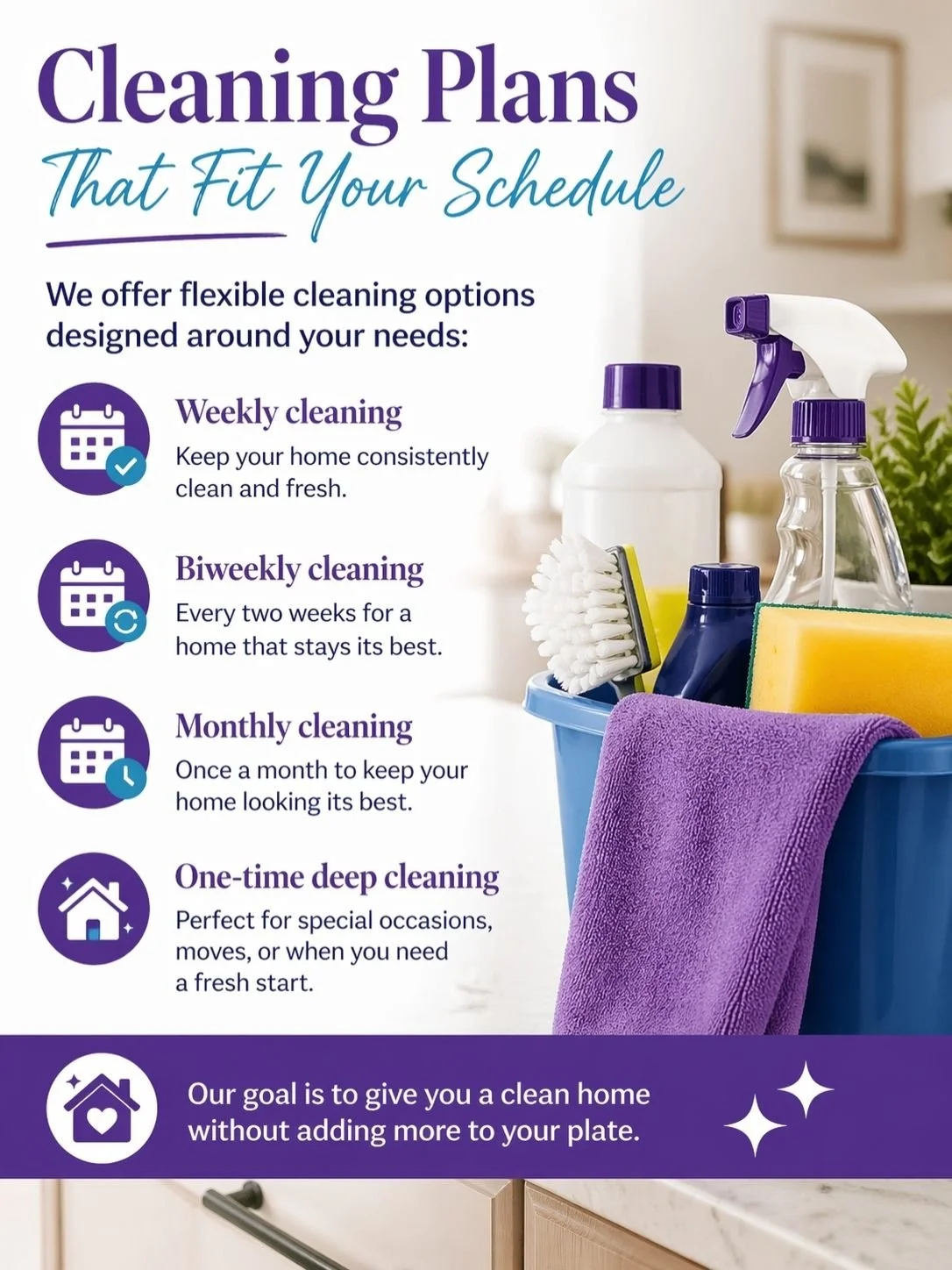 cleaning services in Puyallup Washington with flexible cleaning plans that fit your schedule and needs