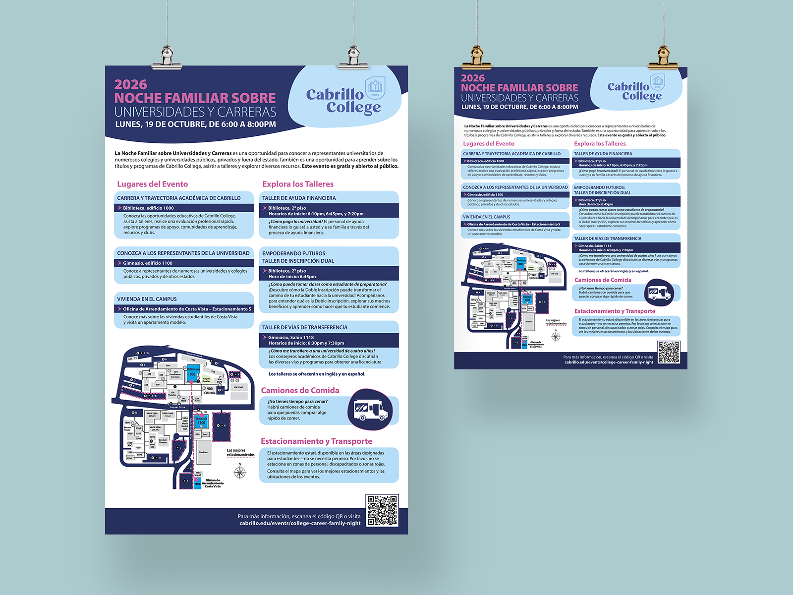 Multimedia campaign print poster design in Spanish