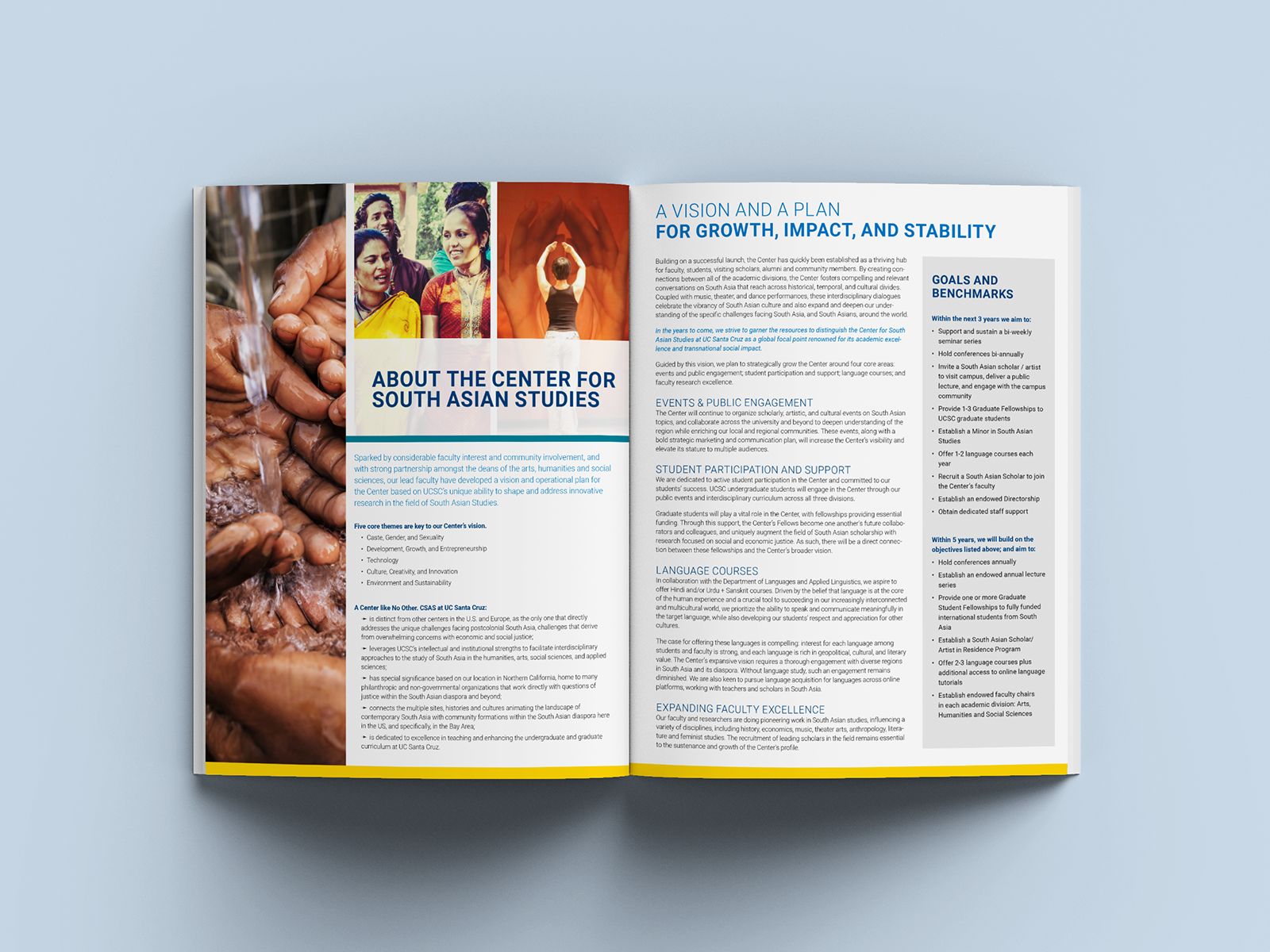 Donor stewardship booklet design inside spread