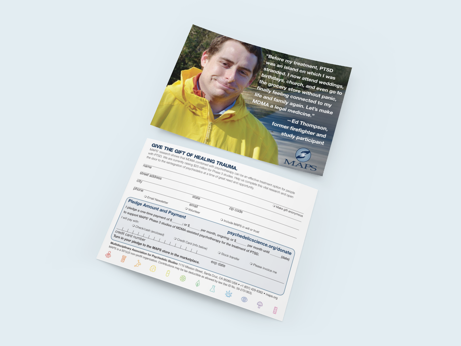 Fundraising campaign postcard design