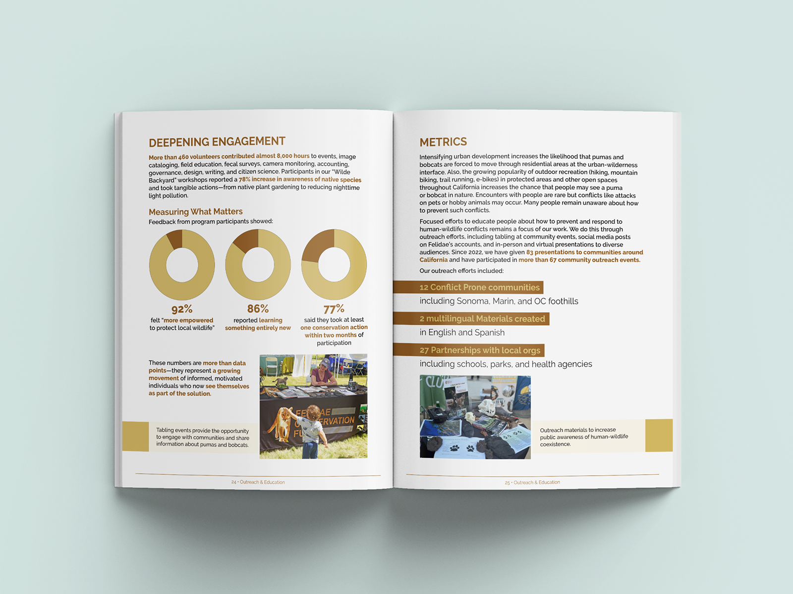 Felidae Fund Impact Report outreach and education spread