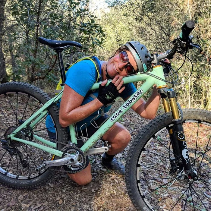 Sarah Jordan with her mountain bike