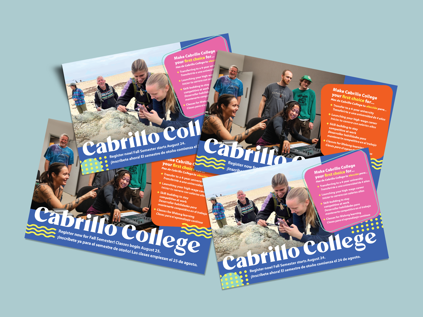 Award-winning Cabrillo College recruitment postcard