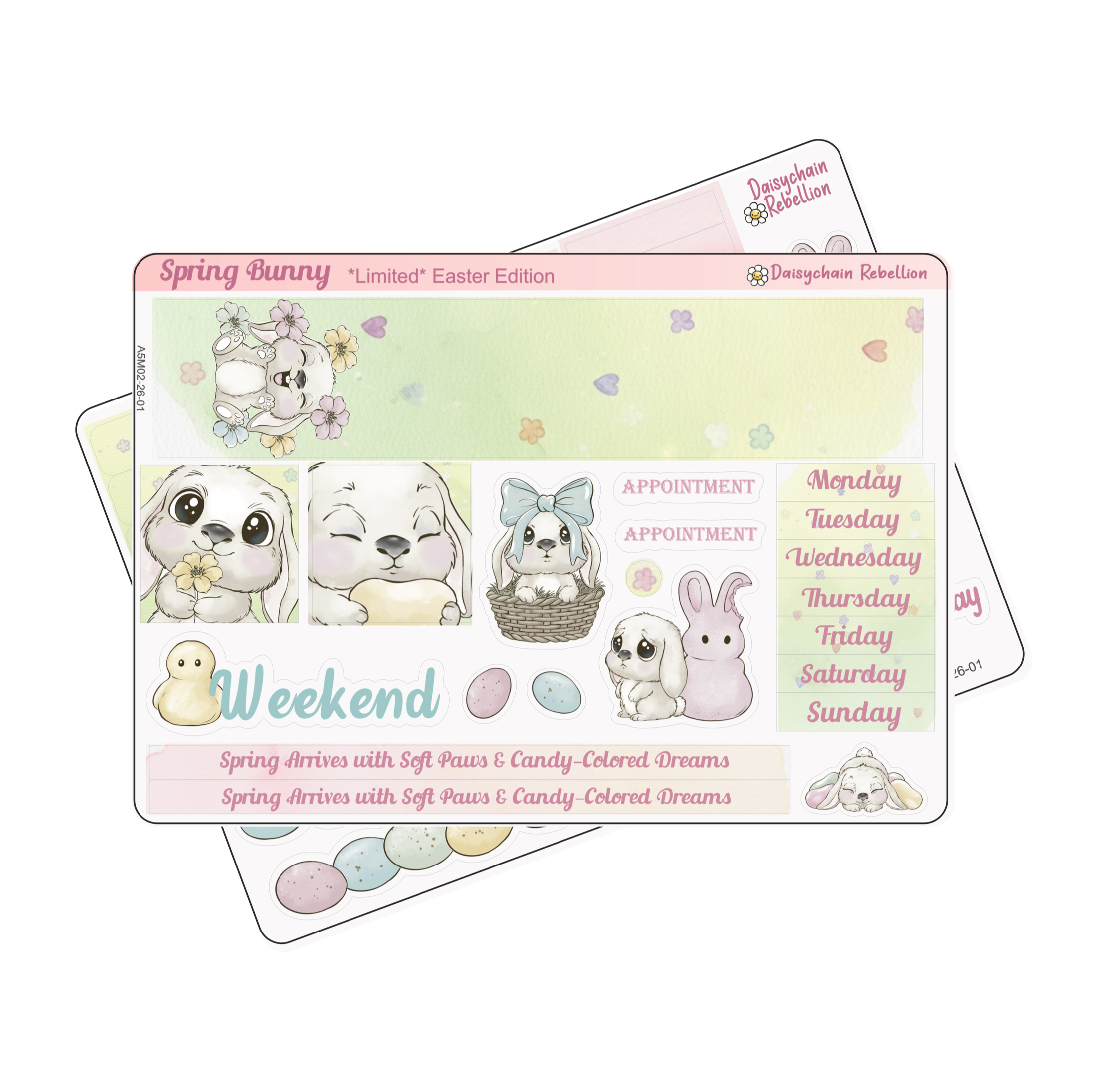 Spring Bunny *Easter Edition* A5 Monthly Sticker Kit